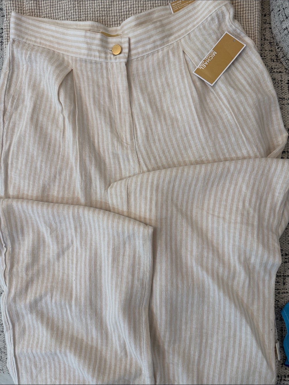 MICHAEL Michael Kors Cream and White Striped Women’s Shorts